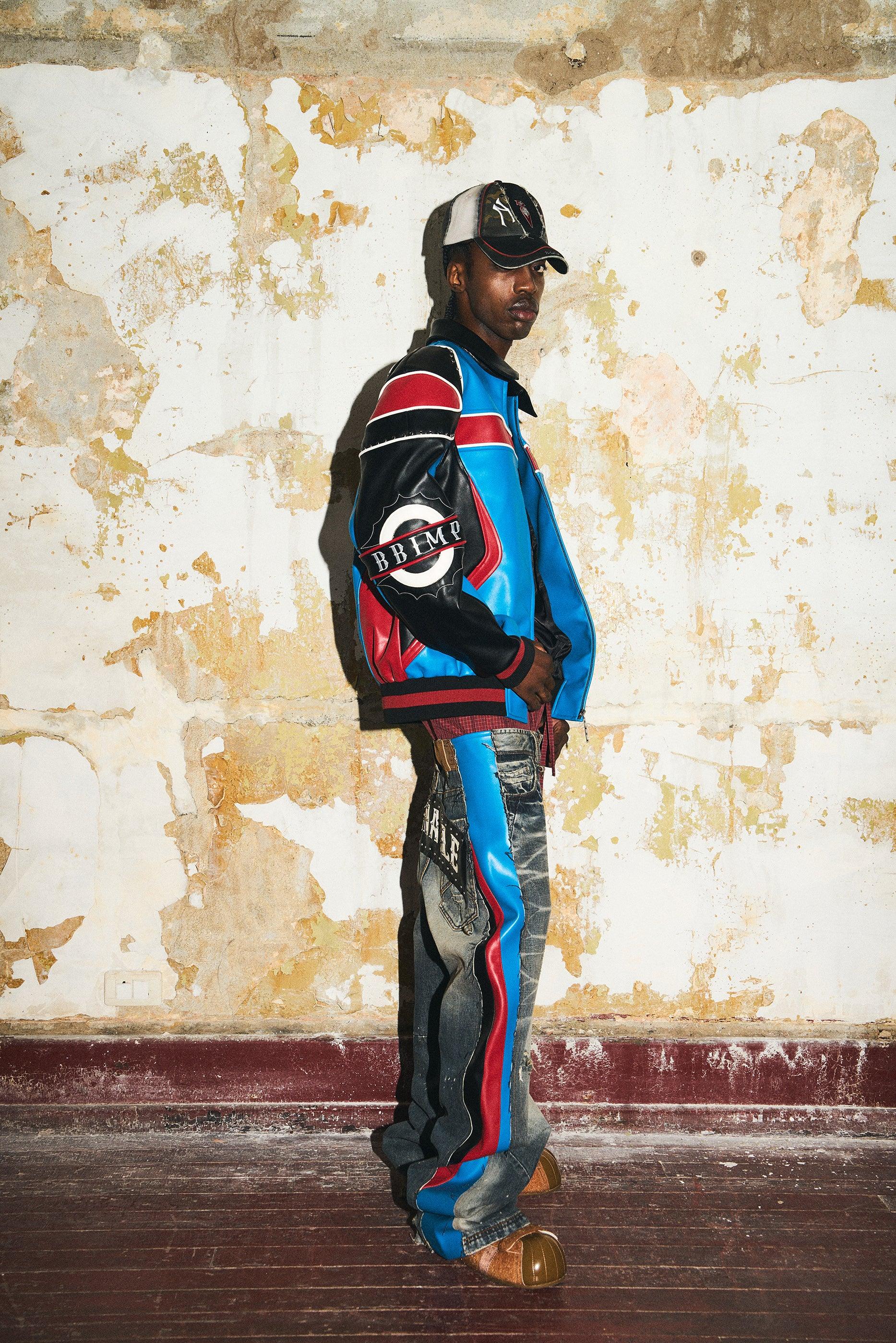 BBiMP Demon Embroidery Heavy Biker Leather Jacket