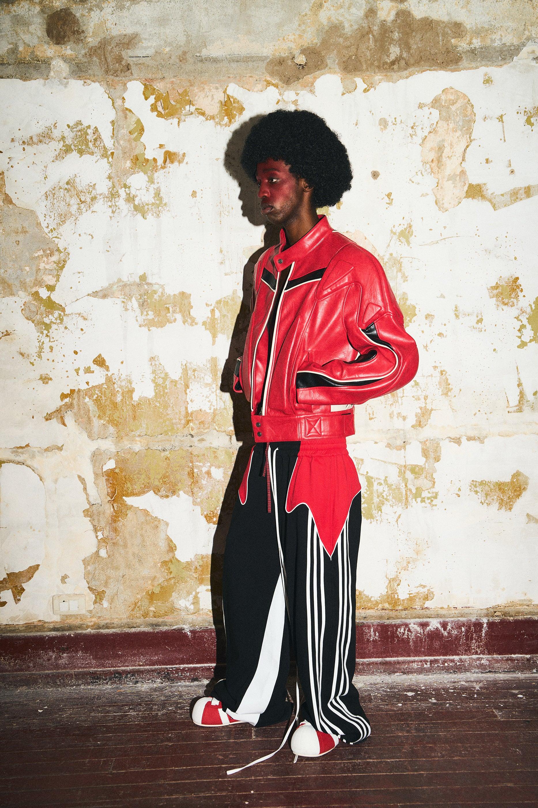BBiMP Akira 3D Cut Panel Stitch Moto Leather Jacket
