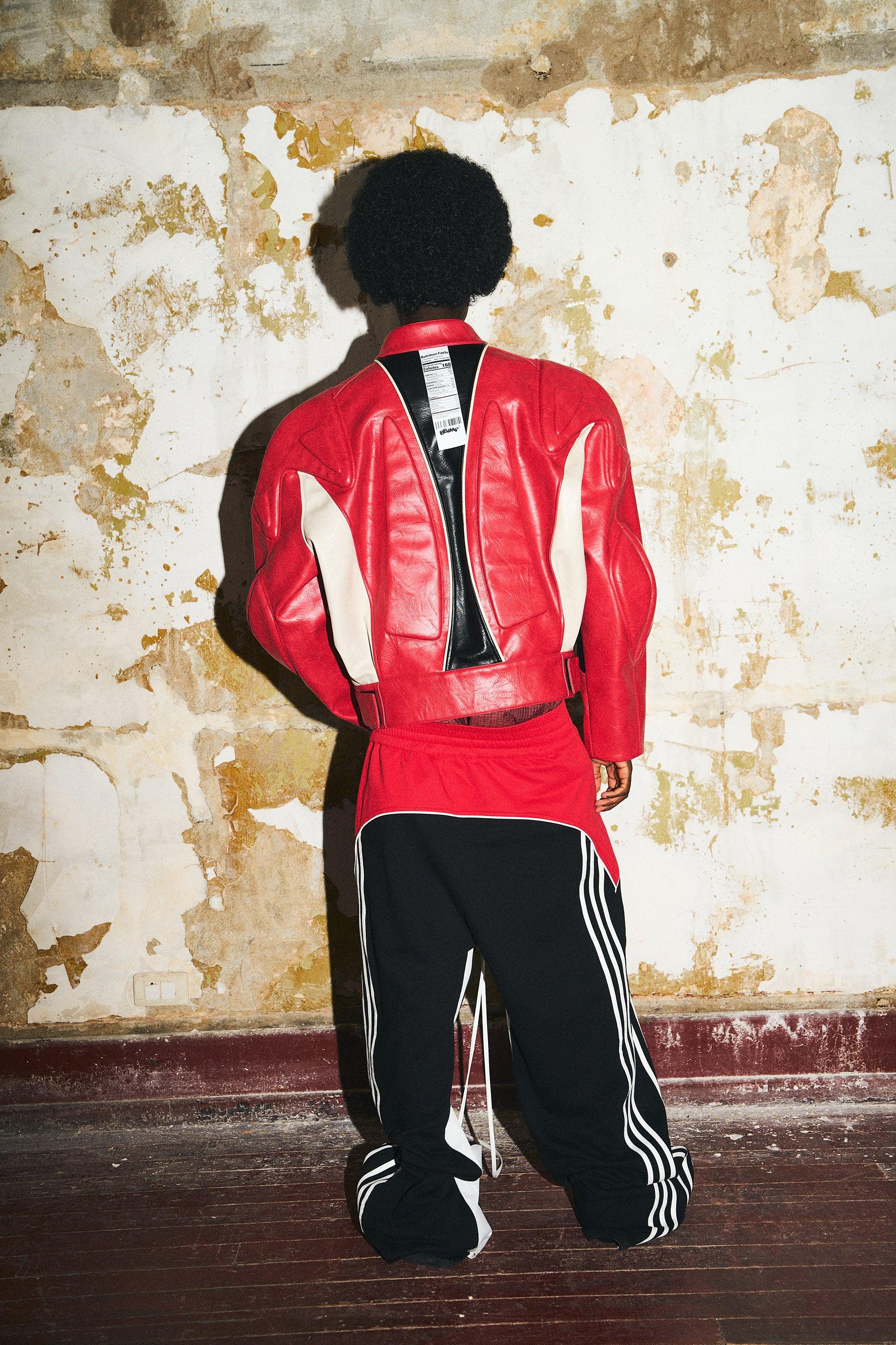 BBiMP Akira 3D Cut Panel Stitch Moto Leather Jacket