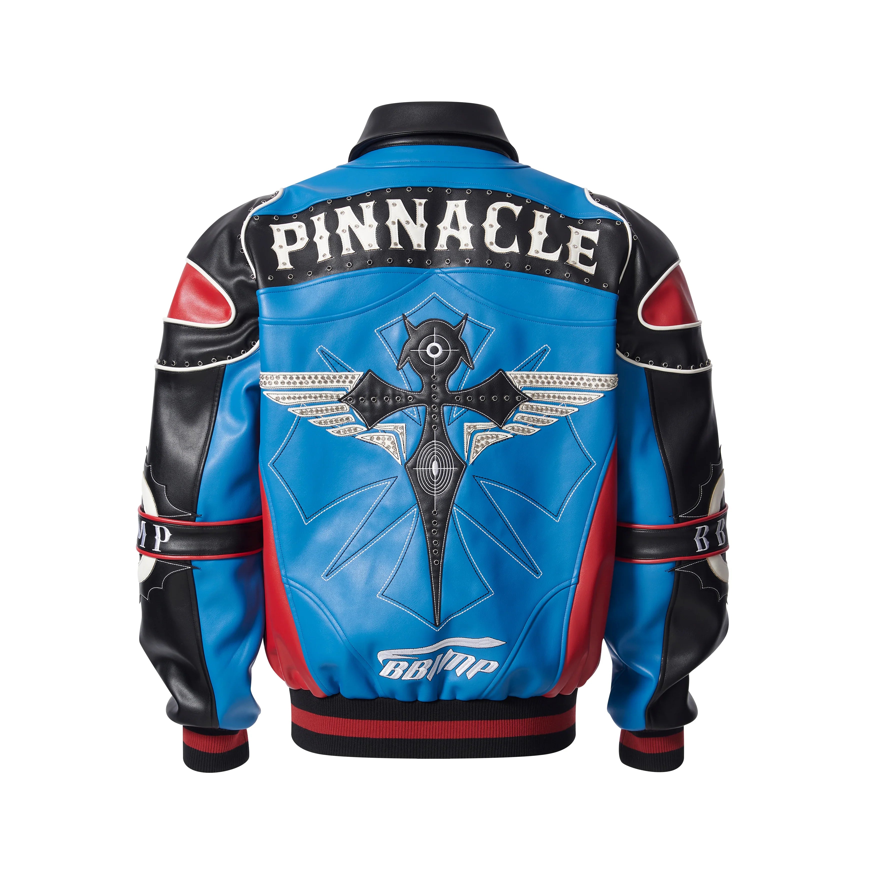 BBiMP Demon Embroidery Heavy Biker Leather Jacket - BBiMP