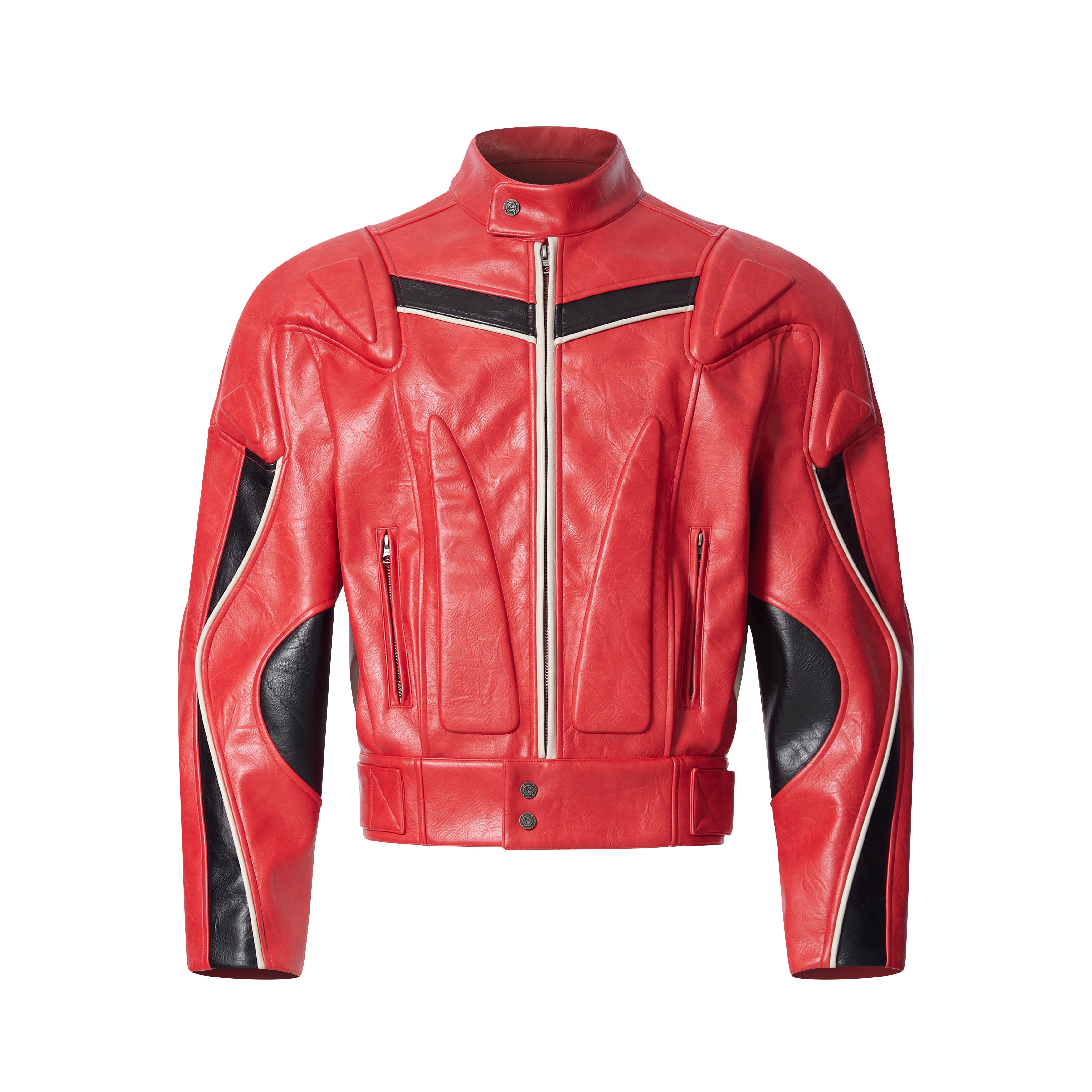 BBiMP Akira 3D Cut Panel Stitch Moto Leather Jacket