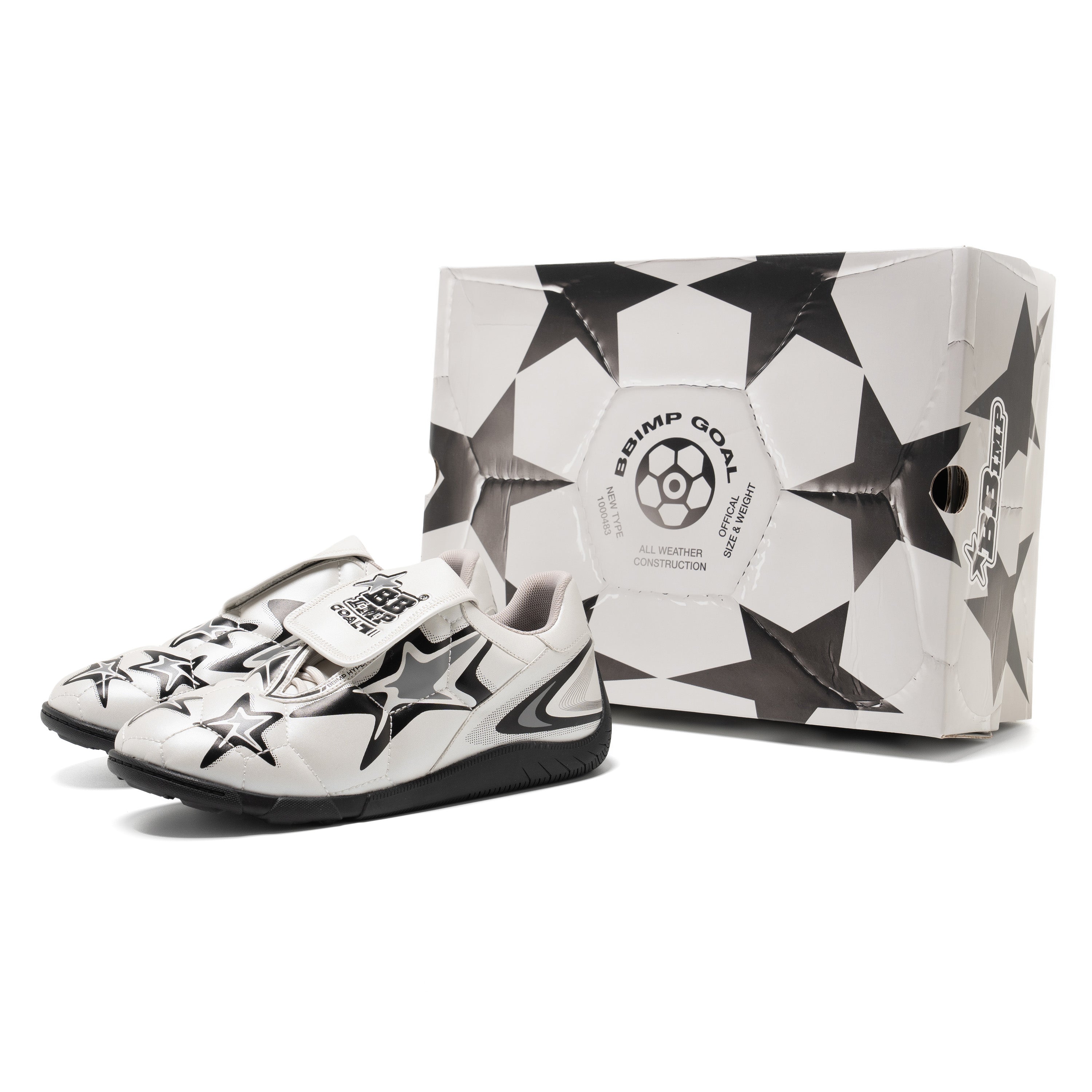 BBiMP Chaussures de Football Goal – Blanc Pur