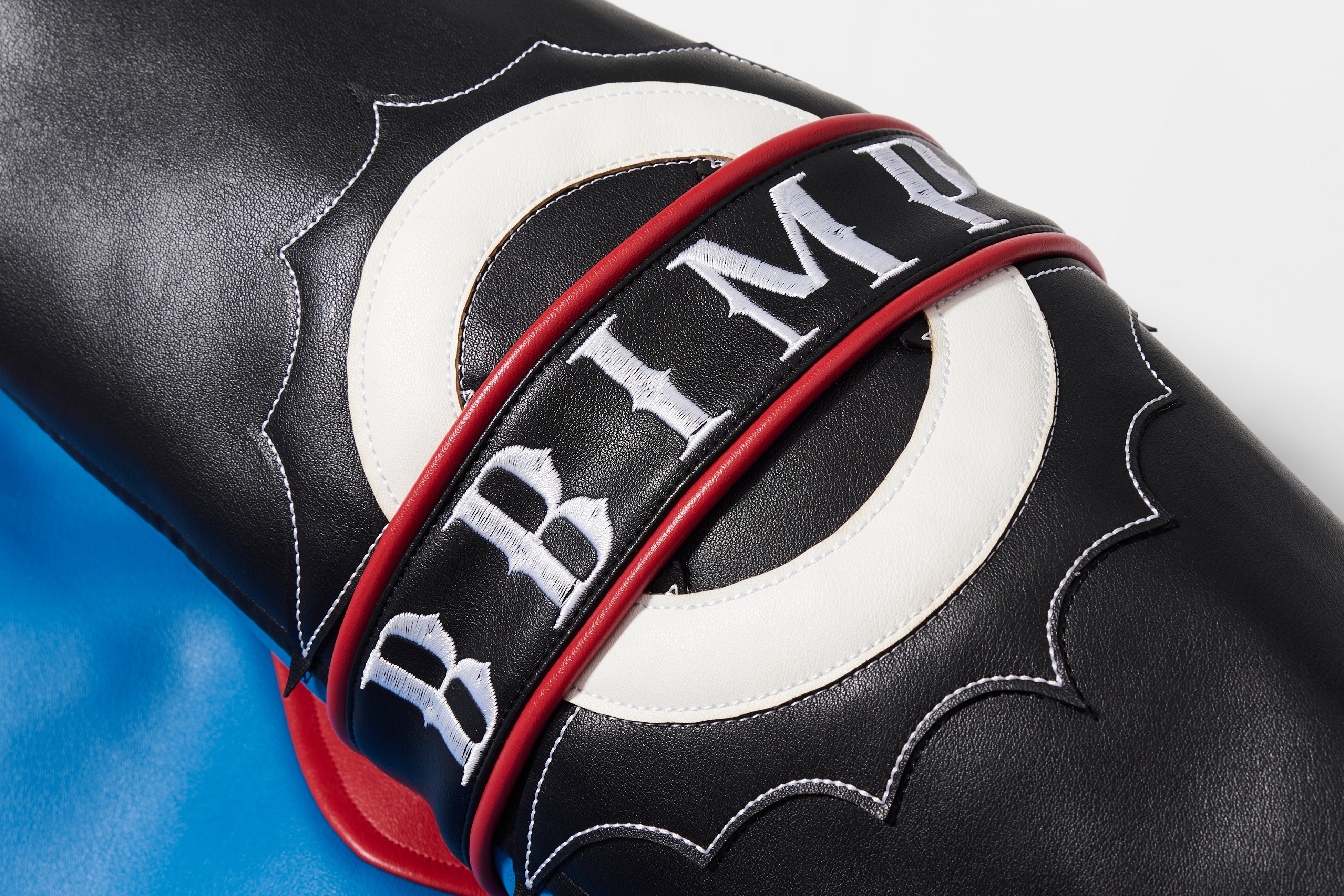 BBiMP Demon Embroidery Heavy Biker Leather Jacket