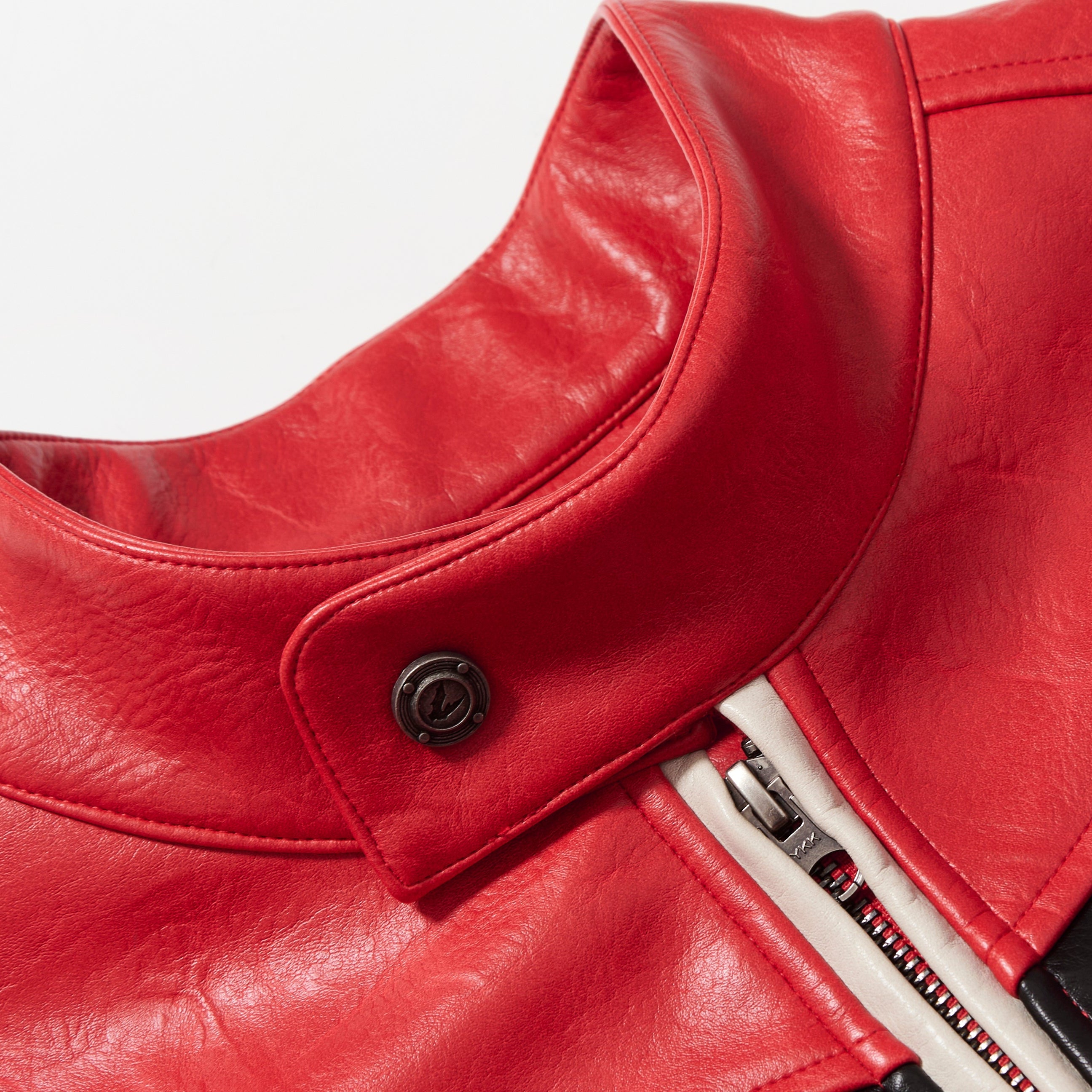 BBiMP Akira 3D Cut Panel Stitch Moto Leather Jacket