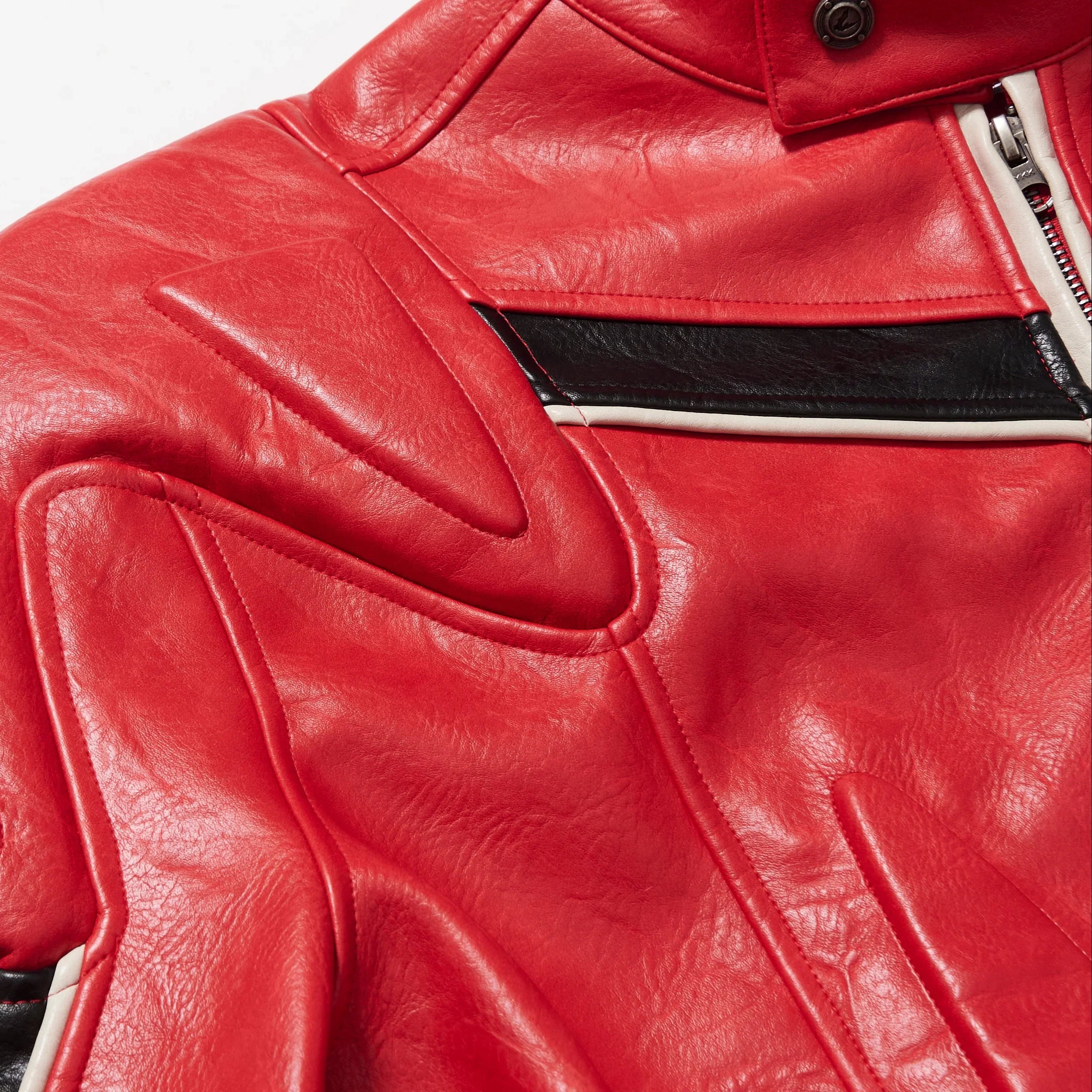 BBiMP Akira 3D Cut Panel Stitch Moto Leather Jacket - BBiMP