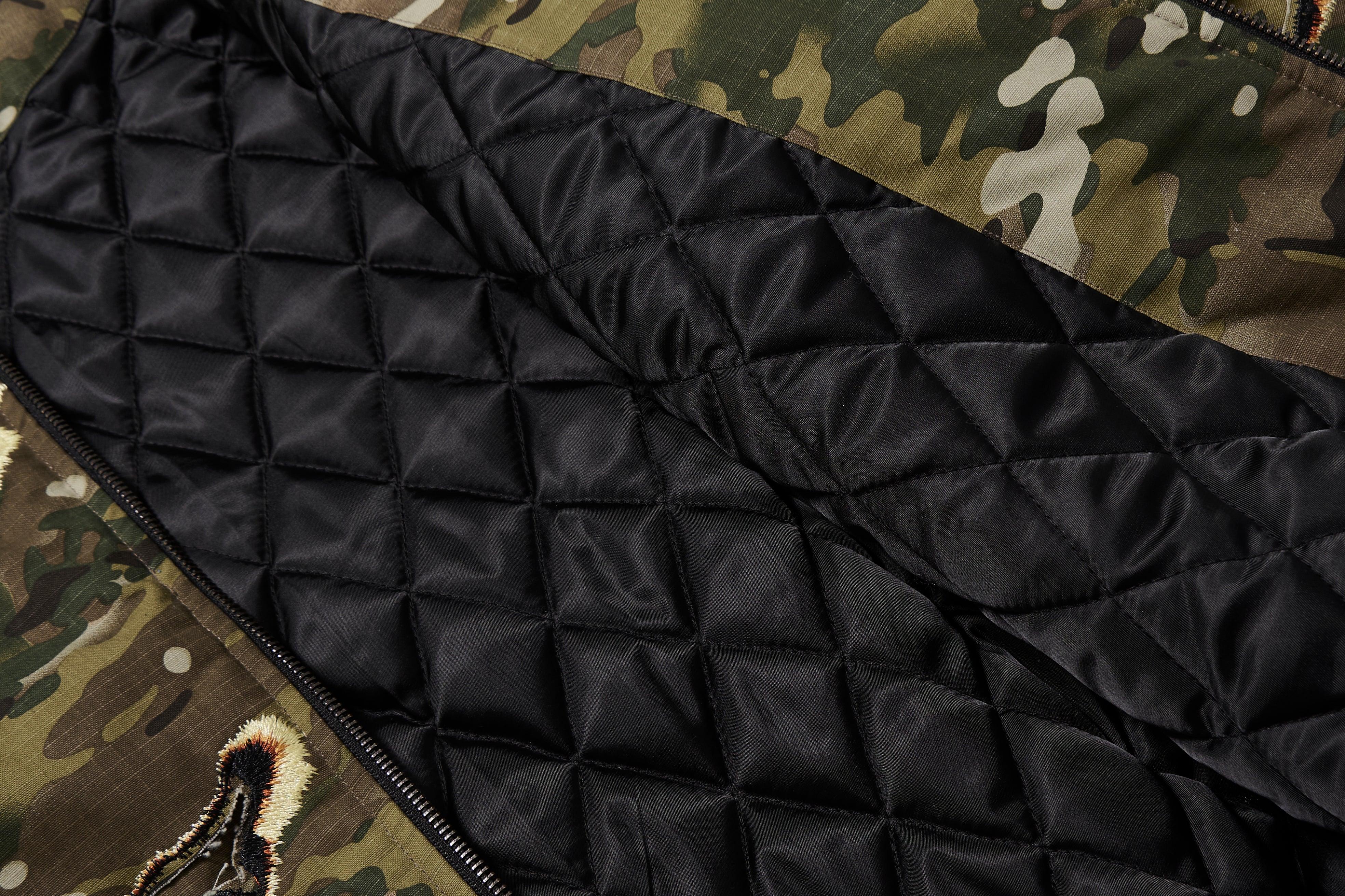 BBiMP Double Layer Burnt Camo Bomber Jacket - BBiMP