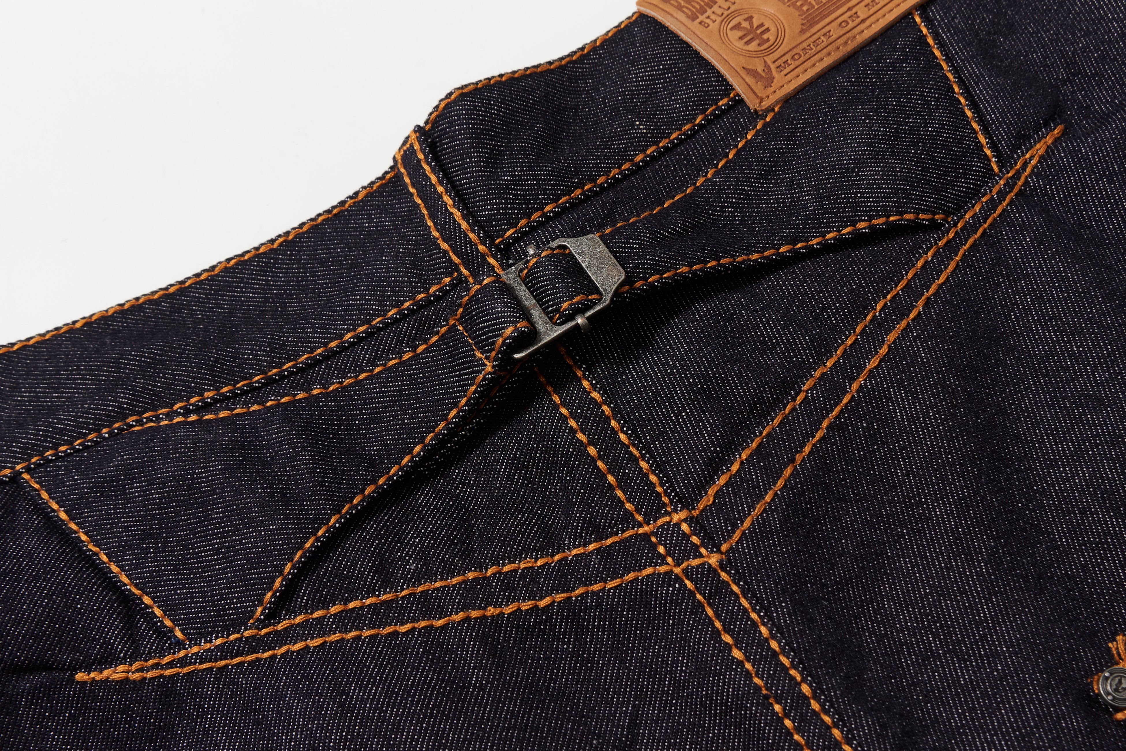 BBiMP Raw Denim Cargo Pants with Football Sequin Pattern