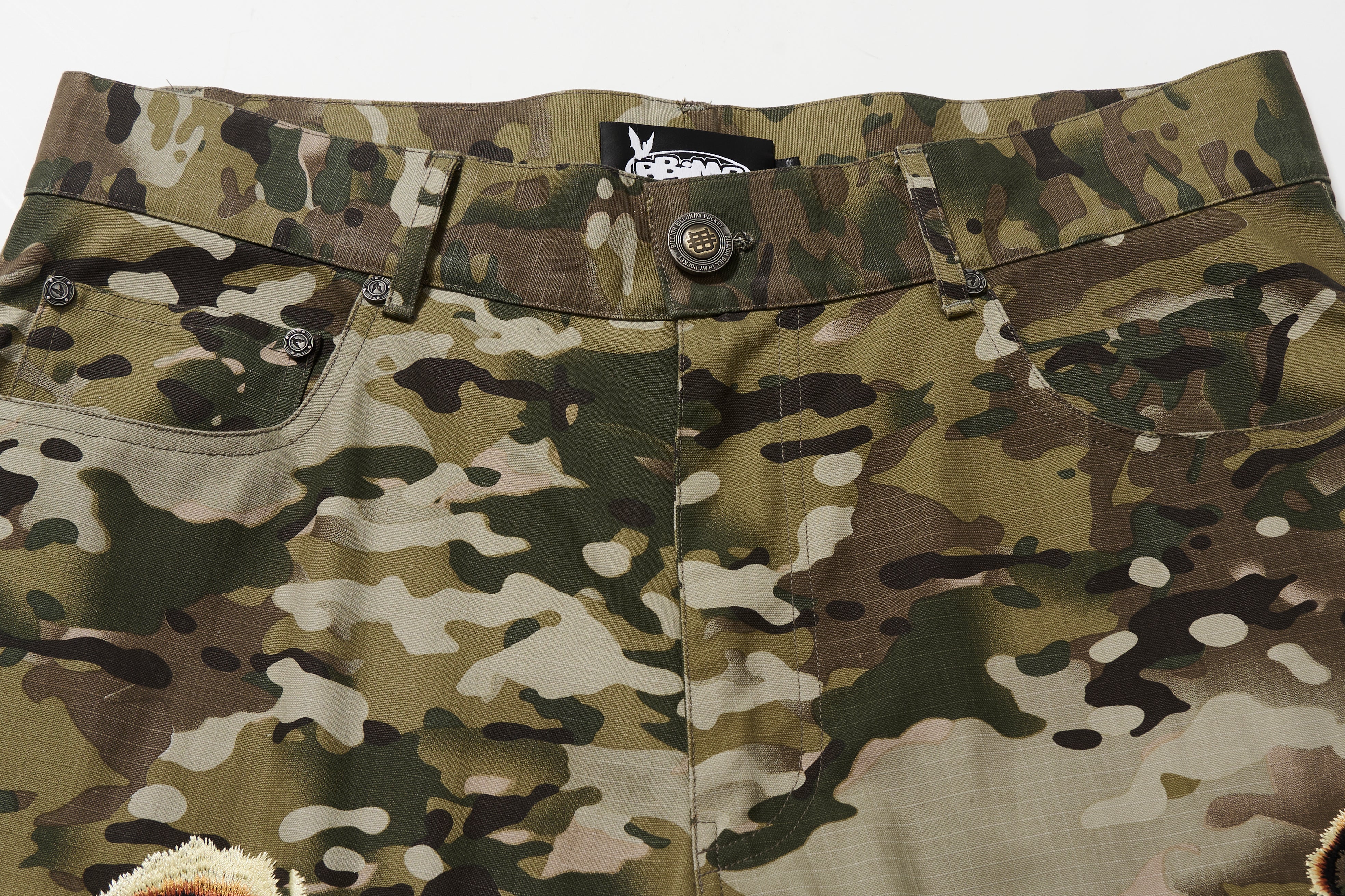 BBiMP Distressed Camo Tactical Cargo Pants