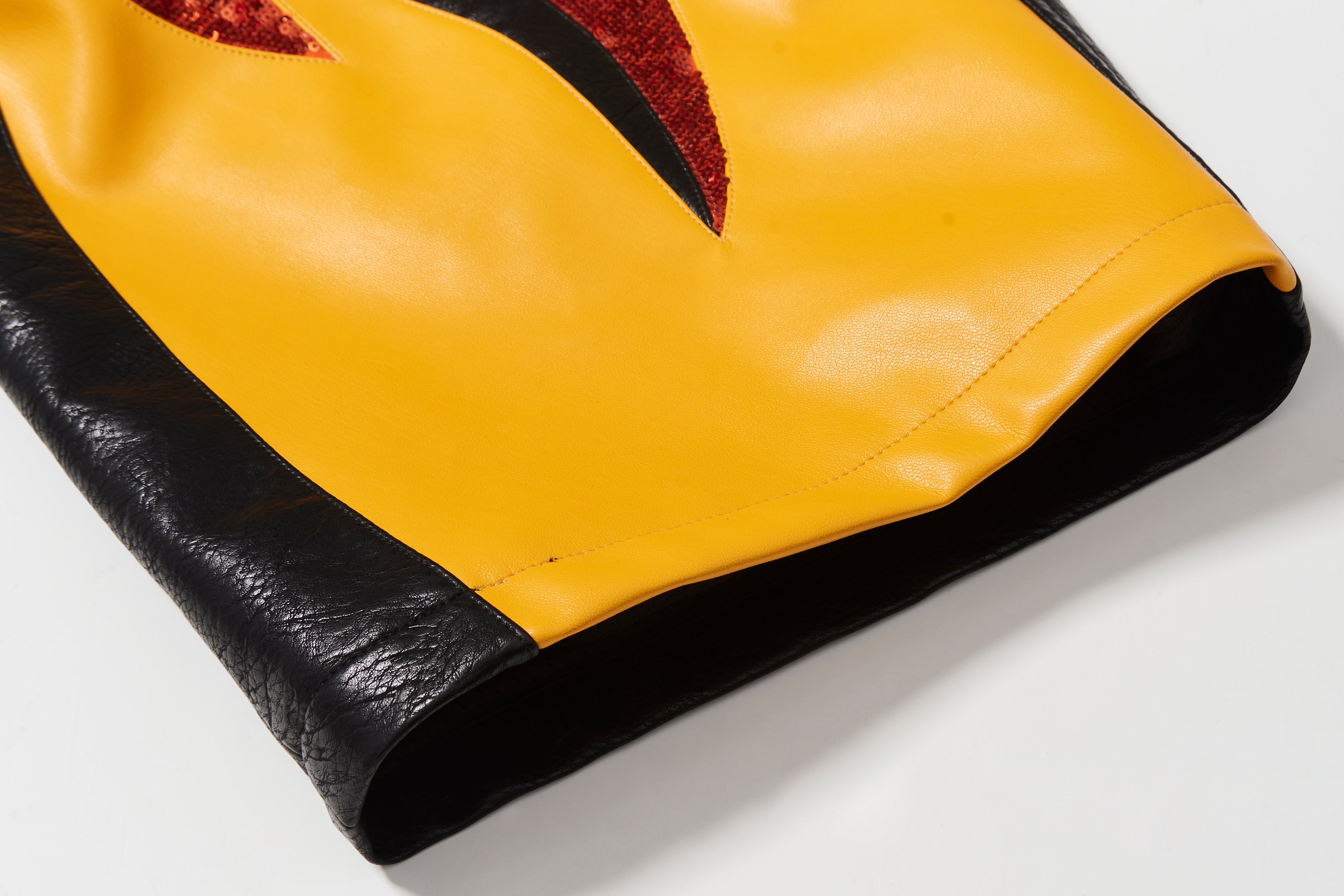 BBiMP Sequin Flame Moto Leather Pants