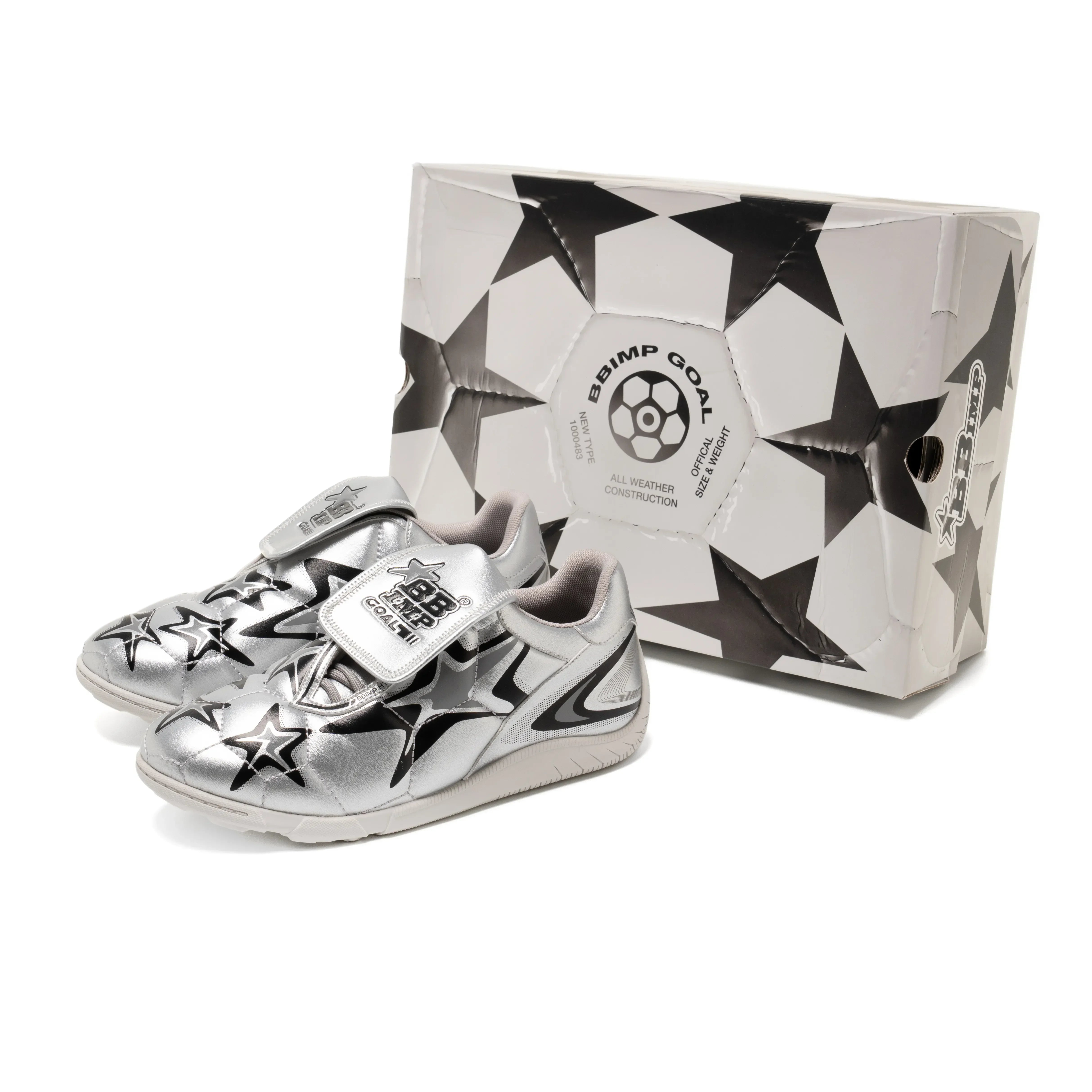 BBiMP Goal Soccer Shoes-Silver - BBiMP