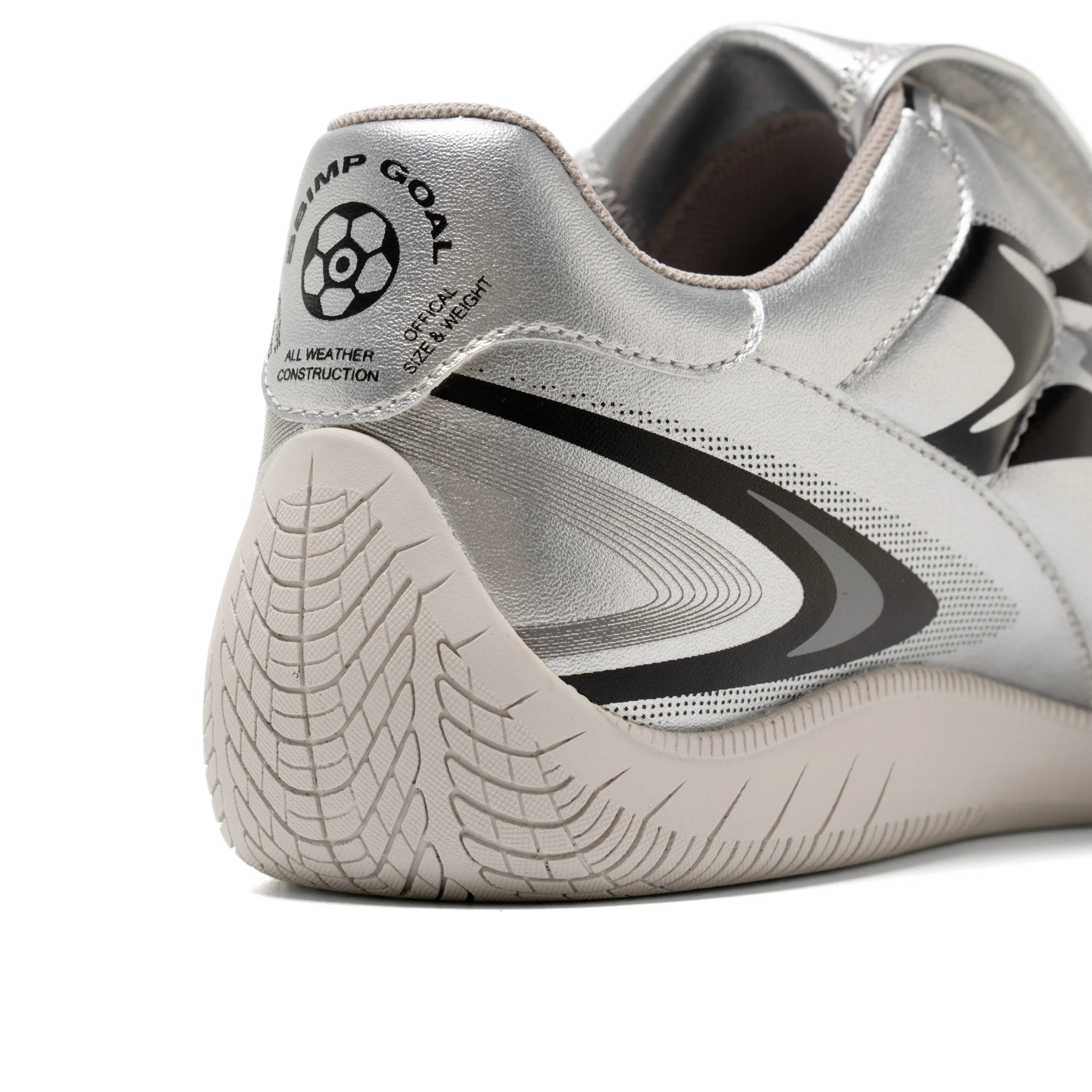 BBiMP Goal Soccer Shoes-Silver - BBiMP