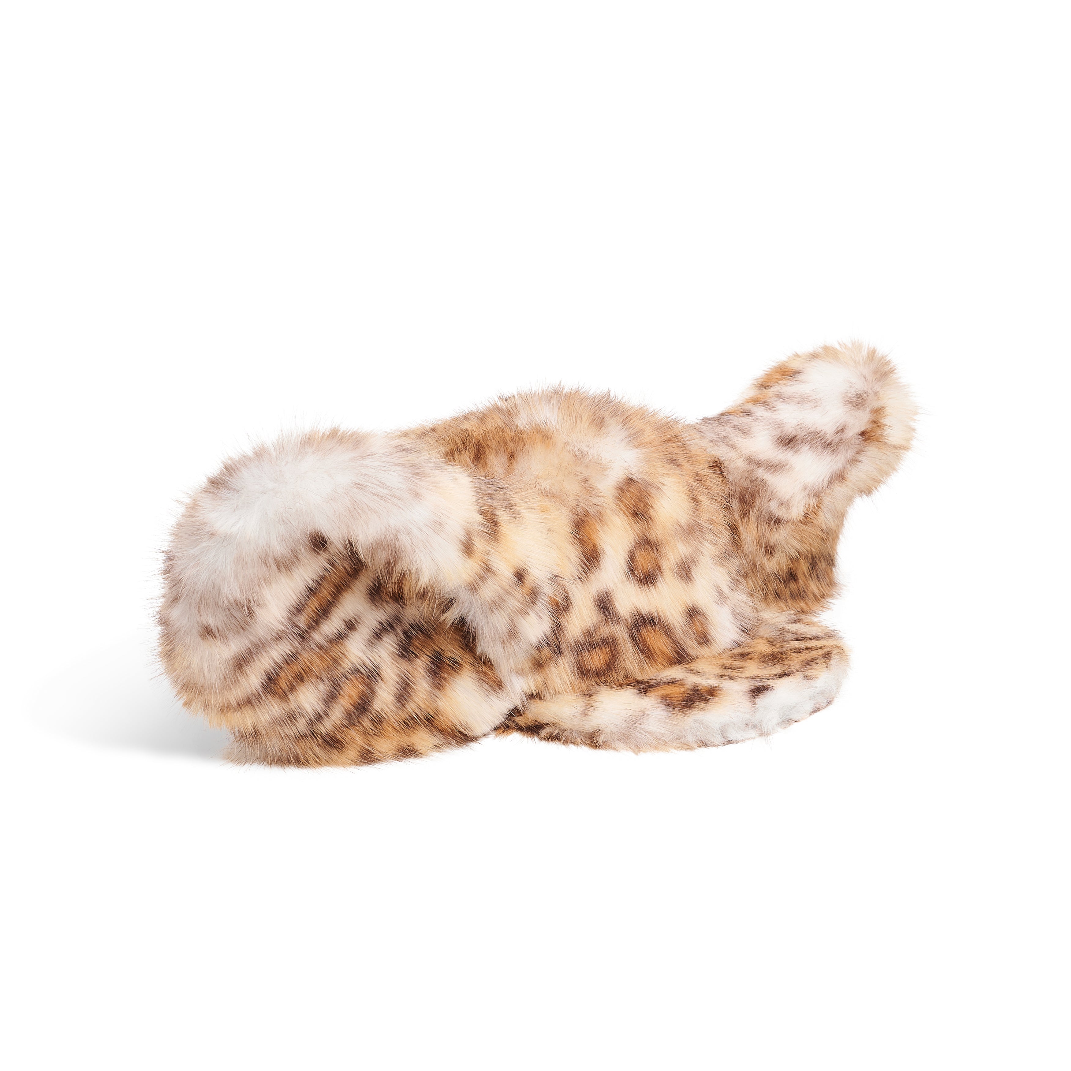 Fluffy Big Ear Snapback Cap - Leopard