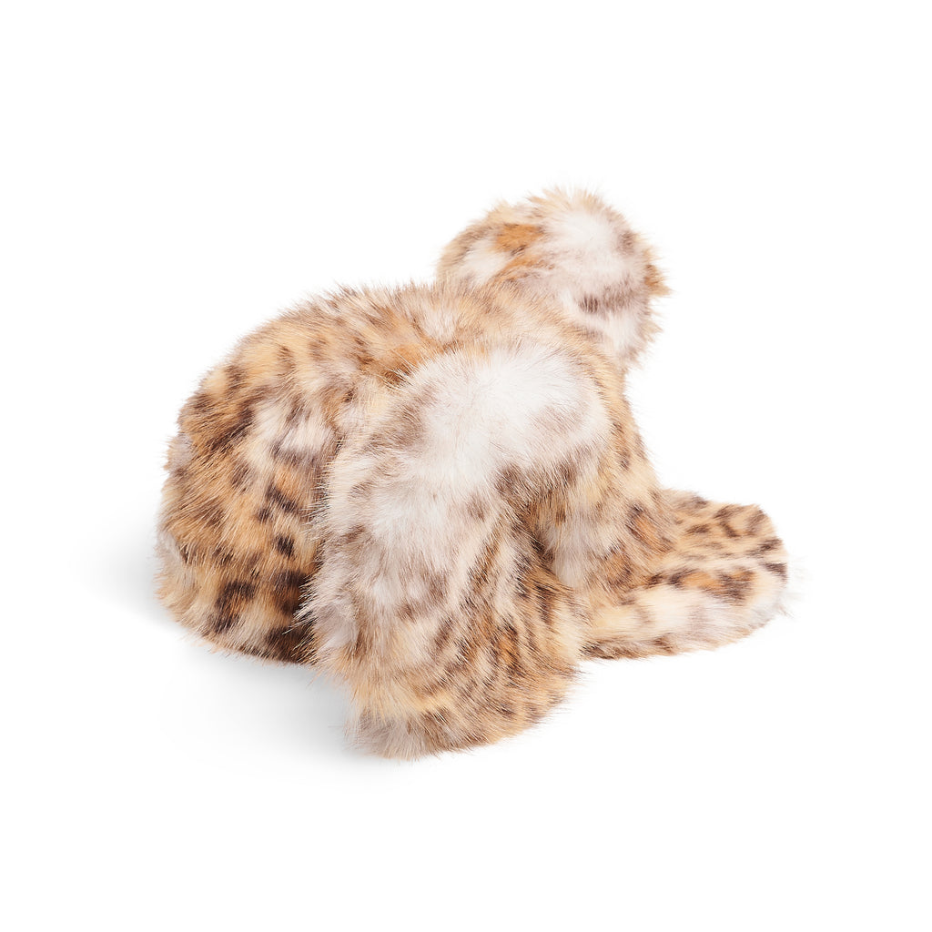 Fluffy Big Ear Snapback Cap - Leopard