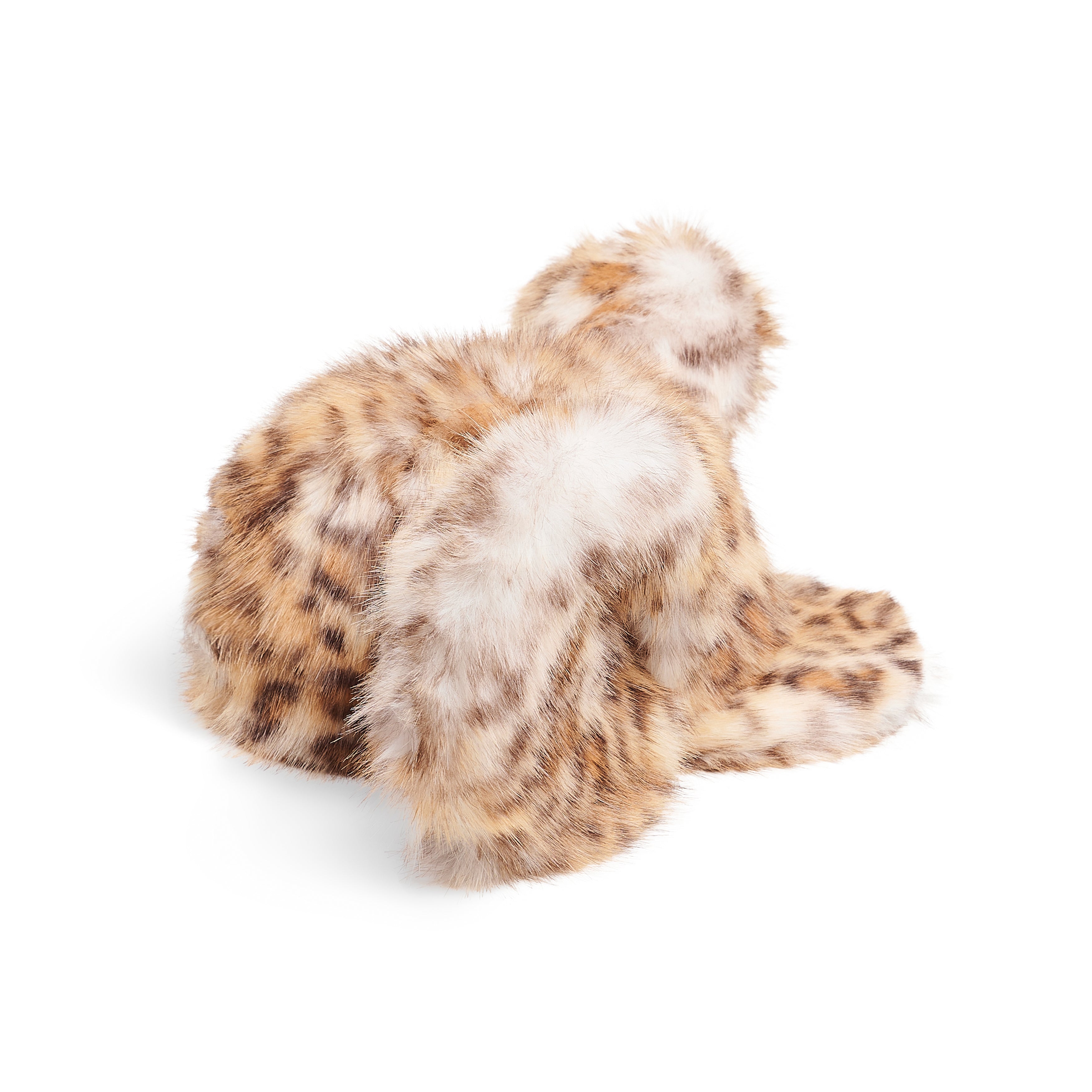 Fluffy Big Ear Snapback Cap - Leopard