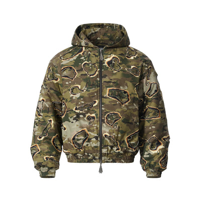 BBiMP Double Layer Burnt Camo Bomber Jacket - BBiMP