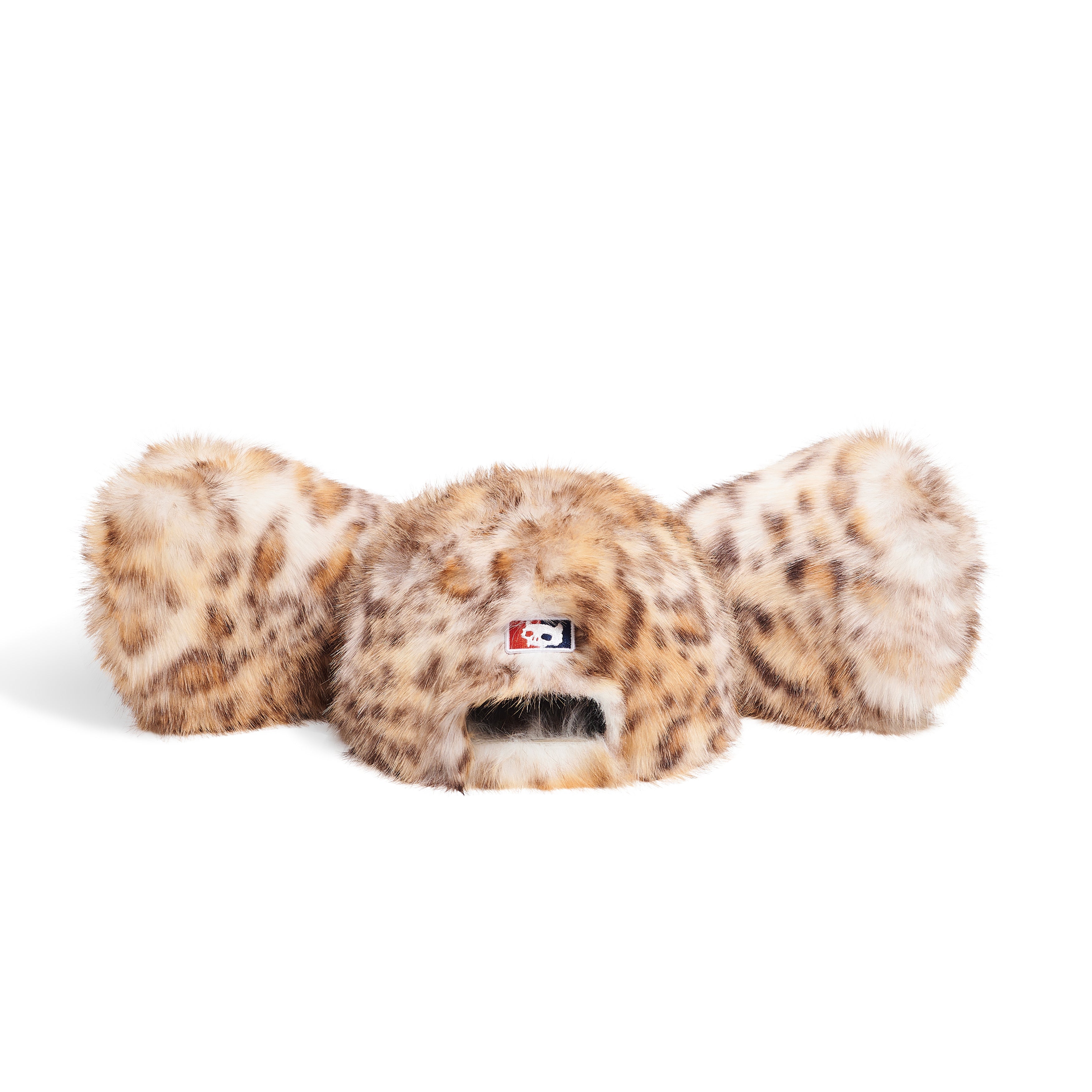 Fluffy Big Ear Snapback Cap - Leopard