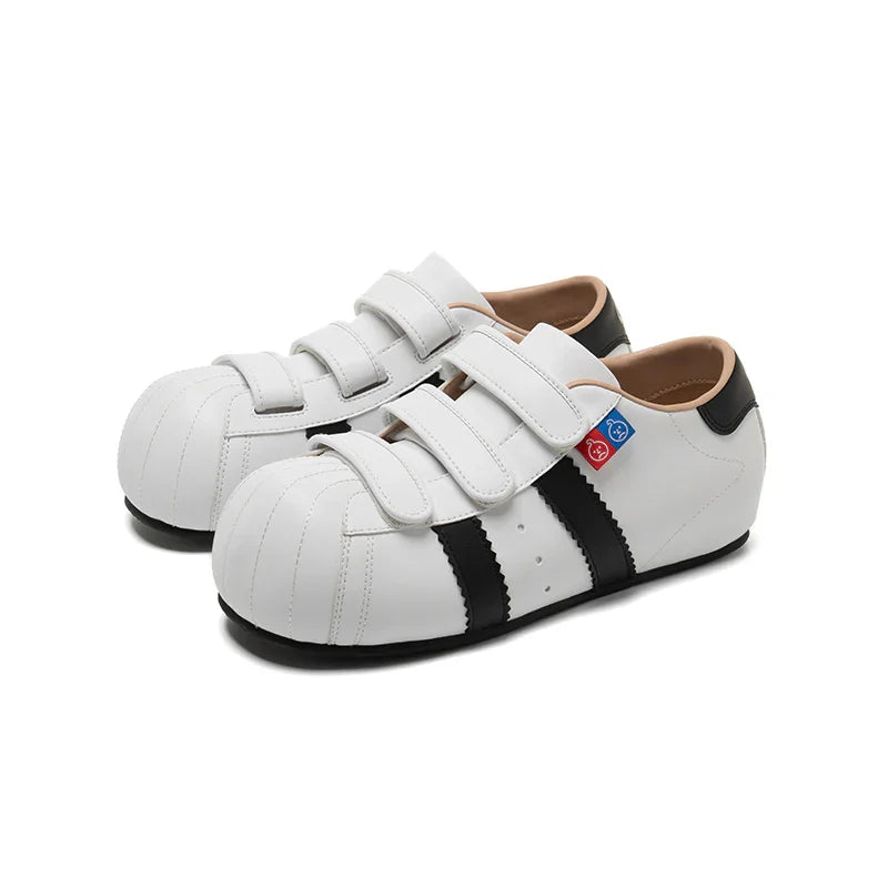 翌日発送 BBIMP ホワイト ブラック ベルクロ スニーカー Cartoon Sneaker | BBiMP Creative Sneakers