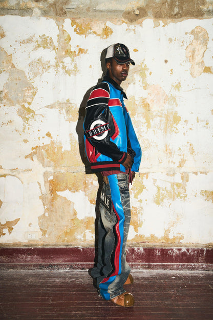 BBiMP Demon Embroidery Heavy Biker Leather Jacket