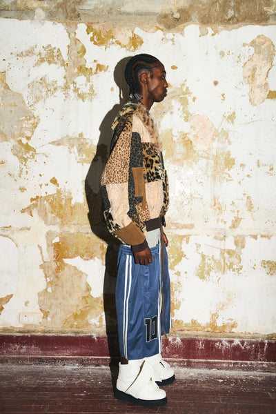 BBiMP Burn Effect Distressed Camo Bomber Jacket