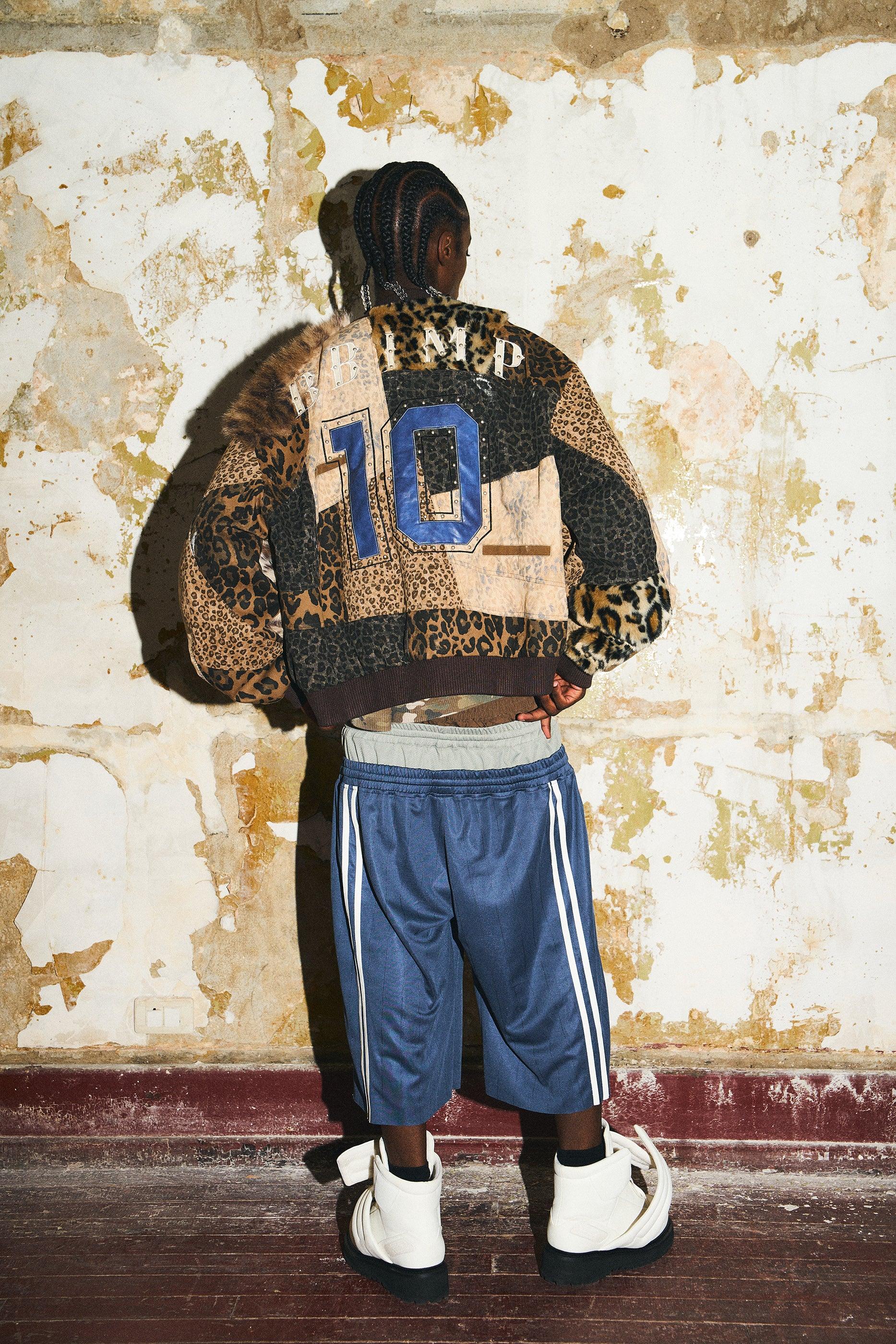 BBiMP Burn Effect Distressed Camo Bomber Jacket