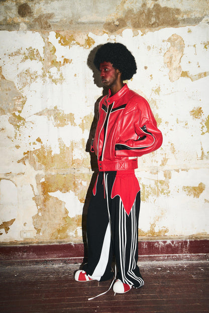 BBiMP Akira 3D Cut Panel Stitch Moto Leather Jacket