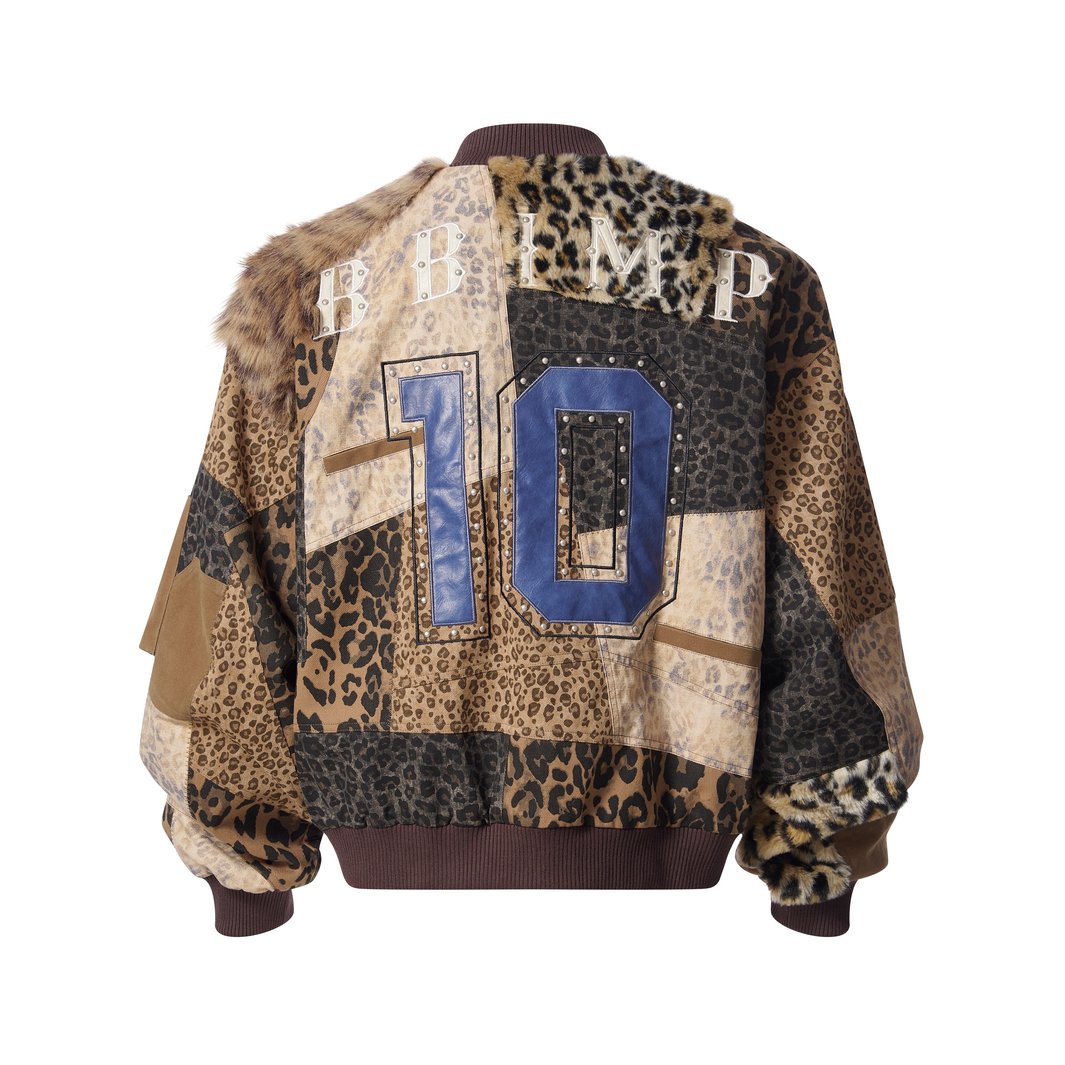 BBiMP Burn Effect Distressed Camo Bomber Jacket