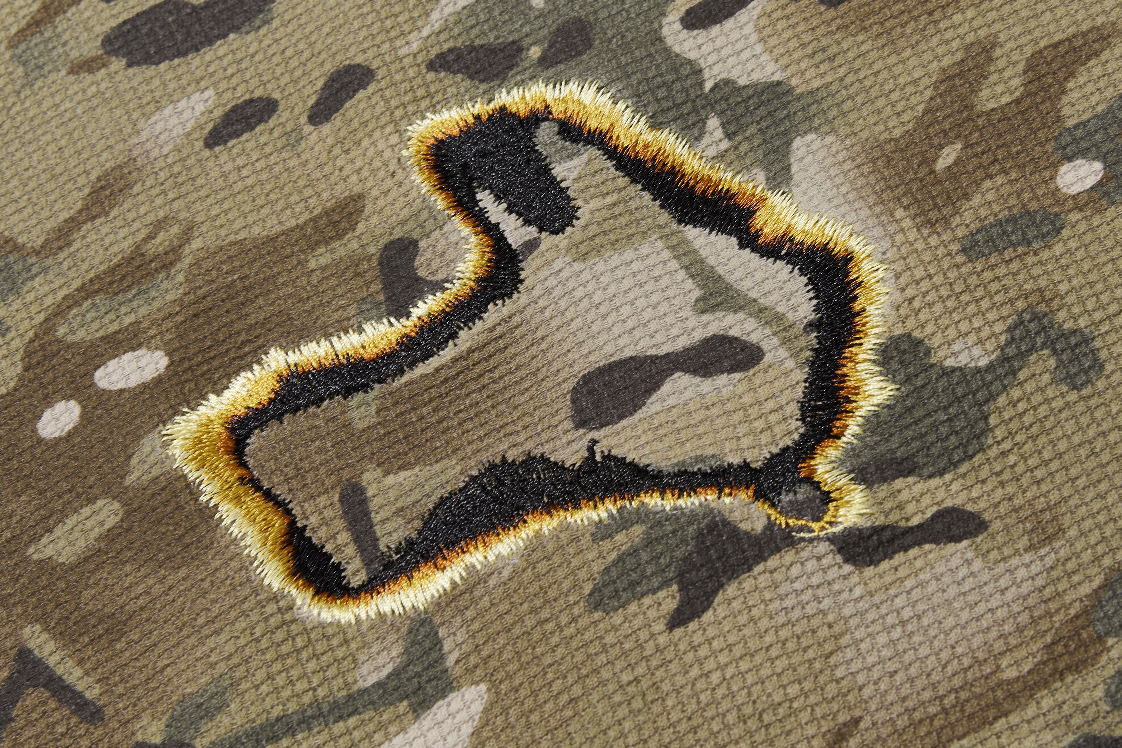Burn Effect Camo Waffle Long Sleeve Tee