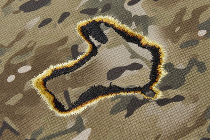 Burn Effect Camo Waffle Long Sleeve Tee