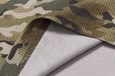 Burn Effect Camo Waffle Long Sleeve Tee