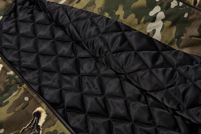 BBiMP Double Layer Burnt Camo Bomber Jacket - BBiMP