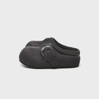 BBiMP Cartoon Puff-Lock Slippers – Carbon Black